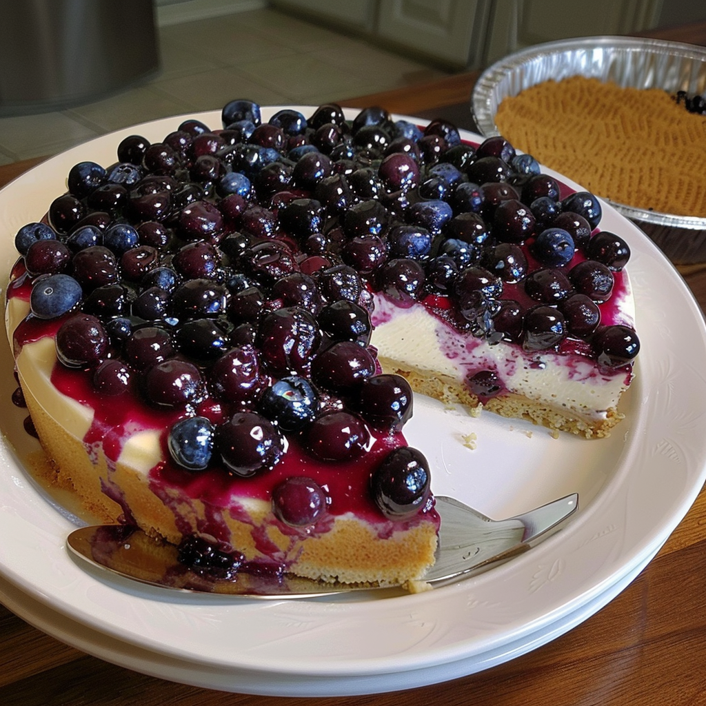 Creamy Blueberry Cheesecake With Nutty Graham Cracker Crust