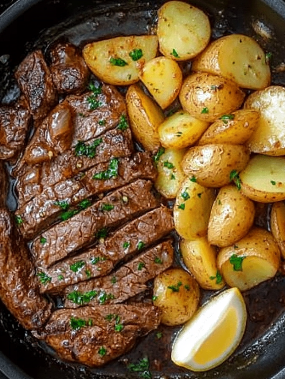 Garlic Butter Steak and Potatoes Skillet