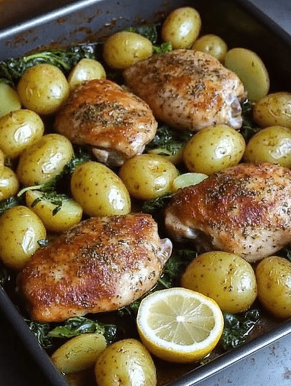 One Pan Dinner: Chicken, Potatoes, and Greens