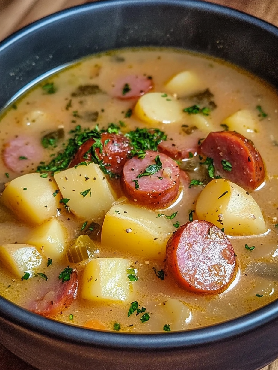 Hommade kielbasa potato soup