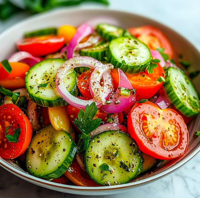 Marinated Cucumber, Tomato, and Onion Salad: A Refreshing Summer Side Dish