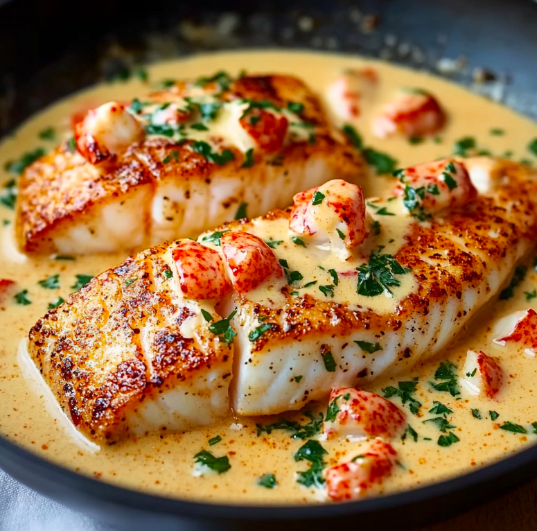 Seared Snapper with Lobster Cream Sauce: A Gourmet Seafood Delight