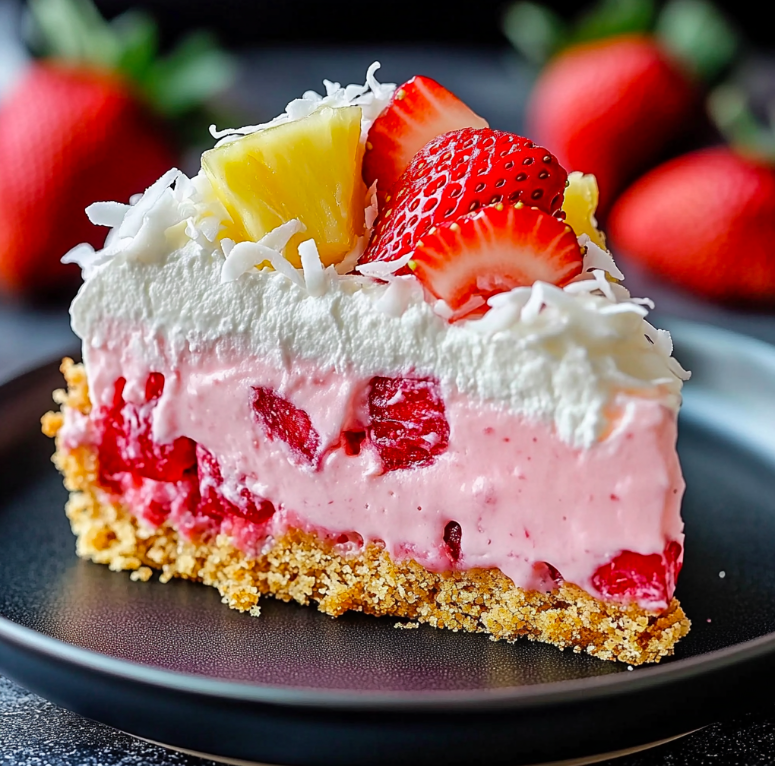 Tropical Strawberry Split Cake: A No-Bake Dessert for Endless Summer Vibes