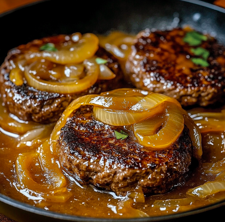 Hamburger Steaks with Onion Gravy: A Classic Comfort Food Recipe