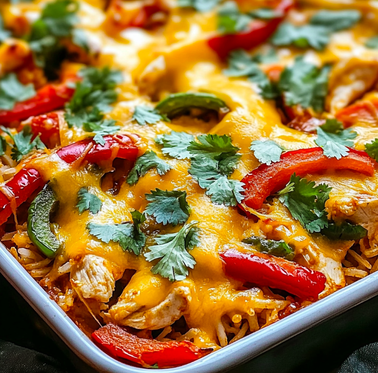 Cheesy Chicken Fajita Casserole: A One-Pan Dinner Packed with Flavor