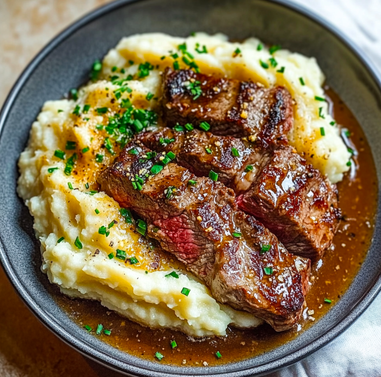 Slow Cooker Garlic Butter Ribeye with Parmesan Mashed Potatoes: A Gourmet Comfort Food Classic