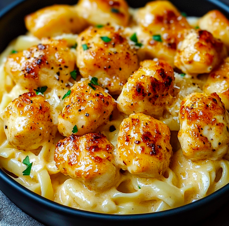 Garlic Butter Chicken Bites with Creamy Parmesan Pasta: A Comforting Classic