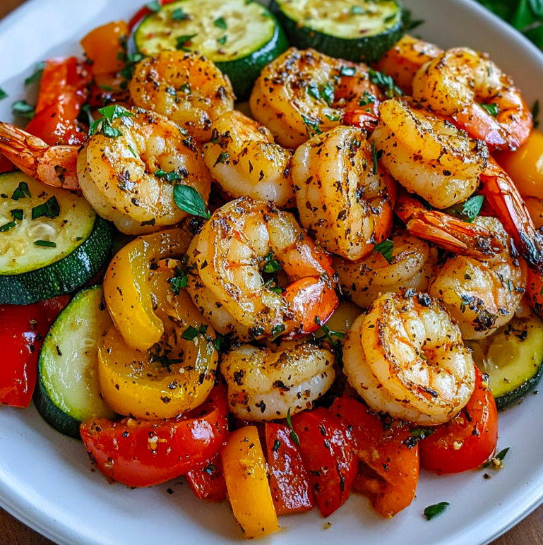 Lemon Herb Shrimp and Veggie Skillet: A Fresh and Flavorful One-Pan Meal