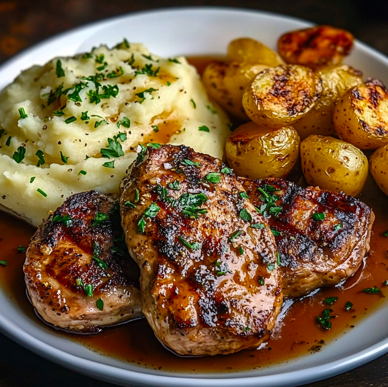 Irresistible Garlic Butter Chicken & Ribeye with Parmesan Mashed Potatoes