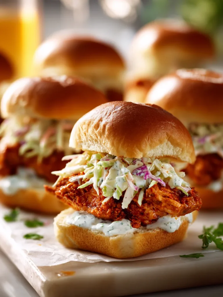 This crispy buffalo chicken sliders with ranch coleslaw is a simple dinner recipe made with everyday ingredients. Perfect for busy days and family meals.