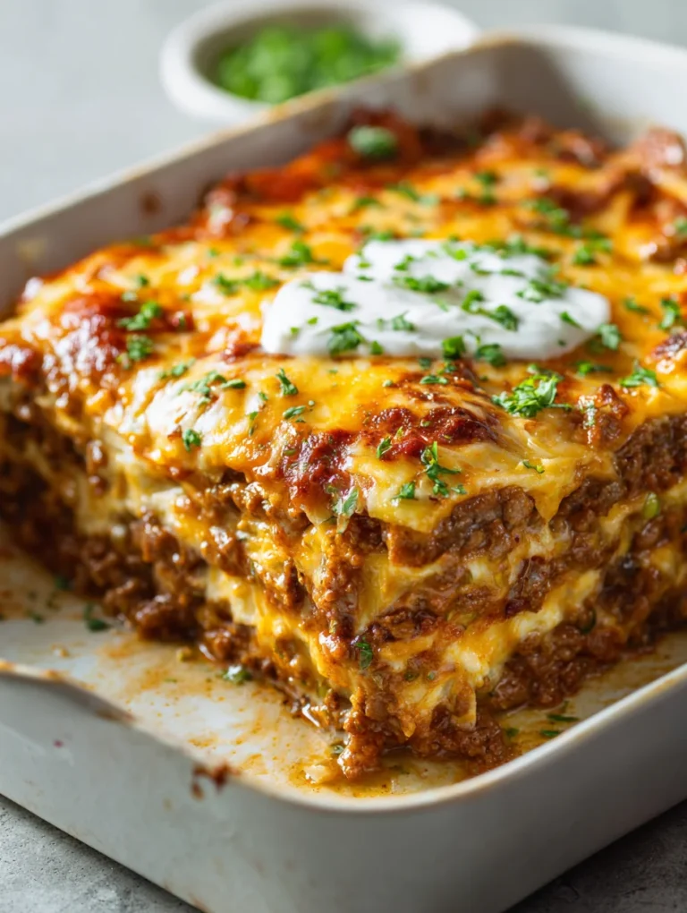 This the best beef enchilada casserole is a simple dinner recipe made with everyday ingredients. Perfect for busy days and family meals.