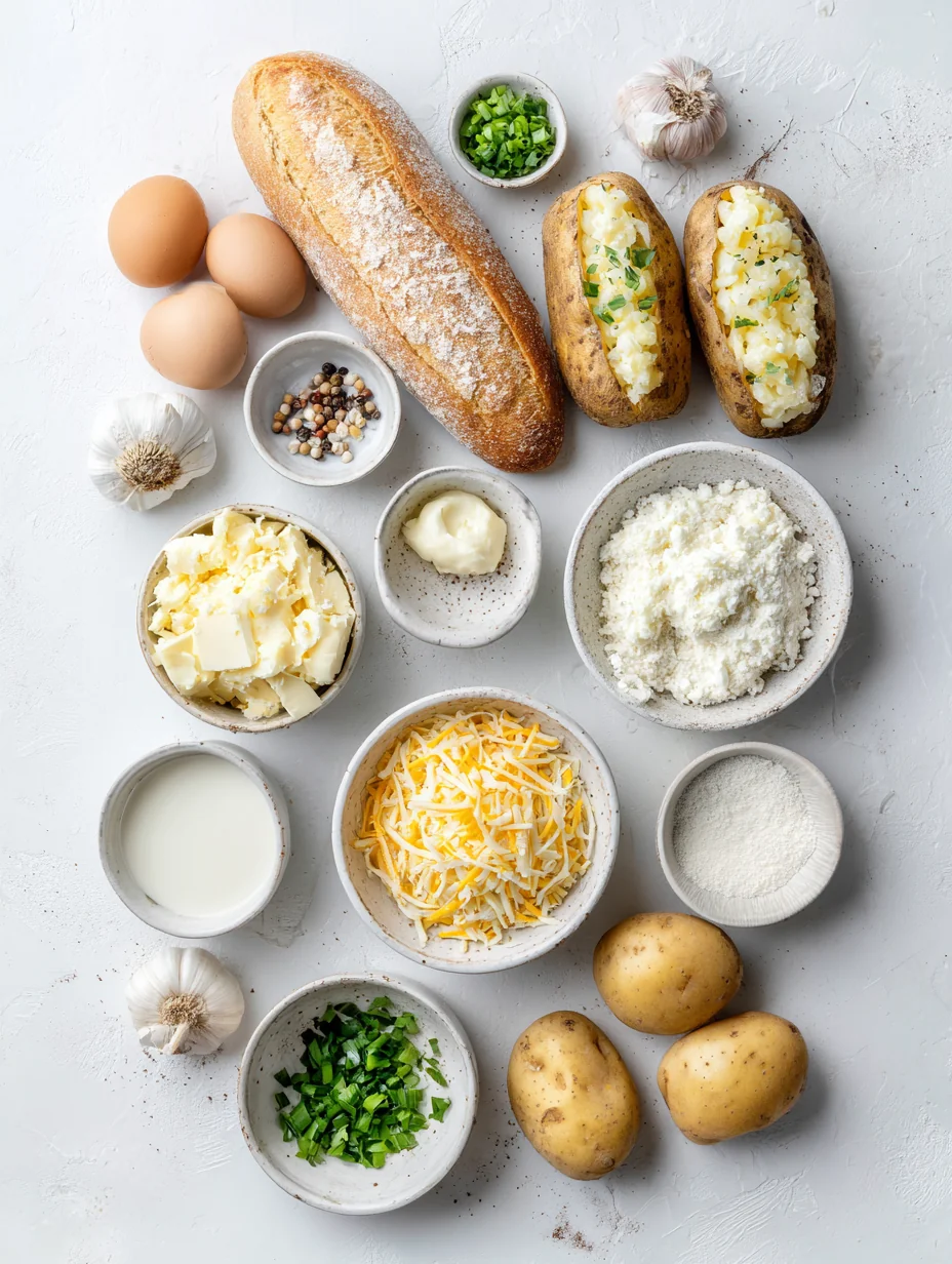 Ingredients for Cheesy Potato Boats: A Deliciously Satisfying Dish