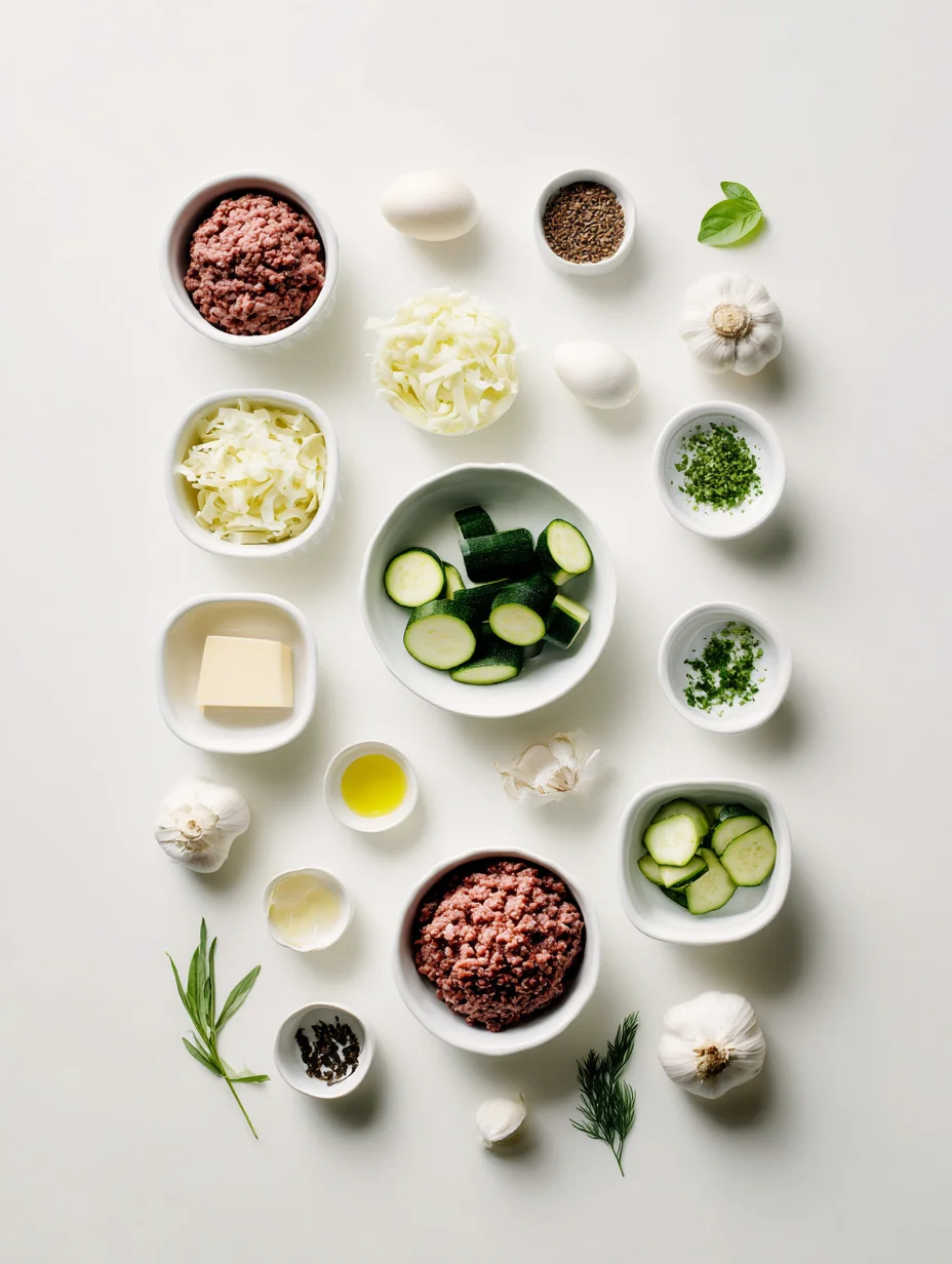 Ingredients for Ground Beef Zucchini Casserole Delight is the ultimate comfo