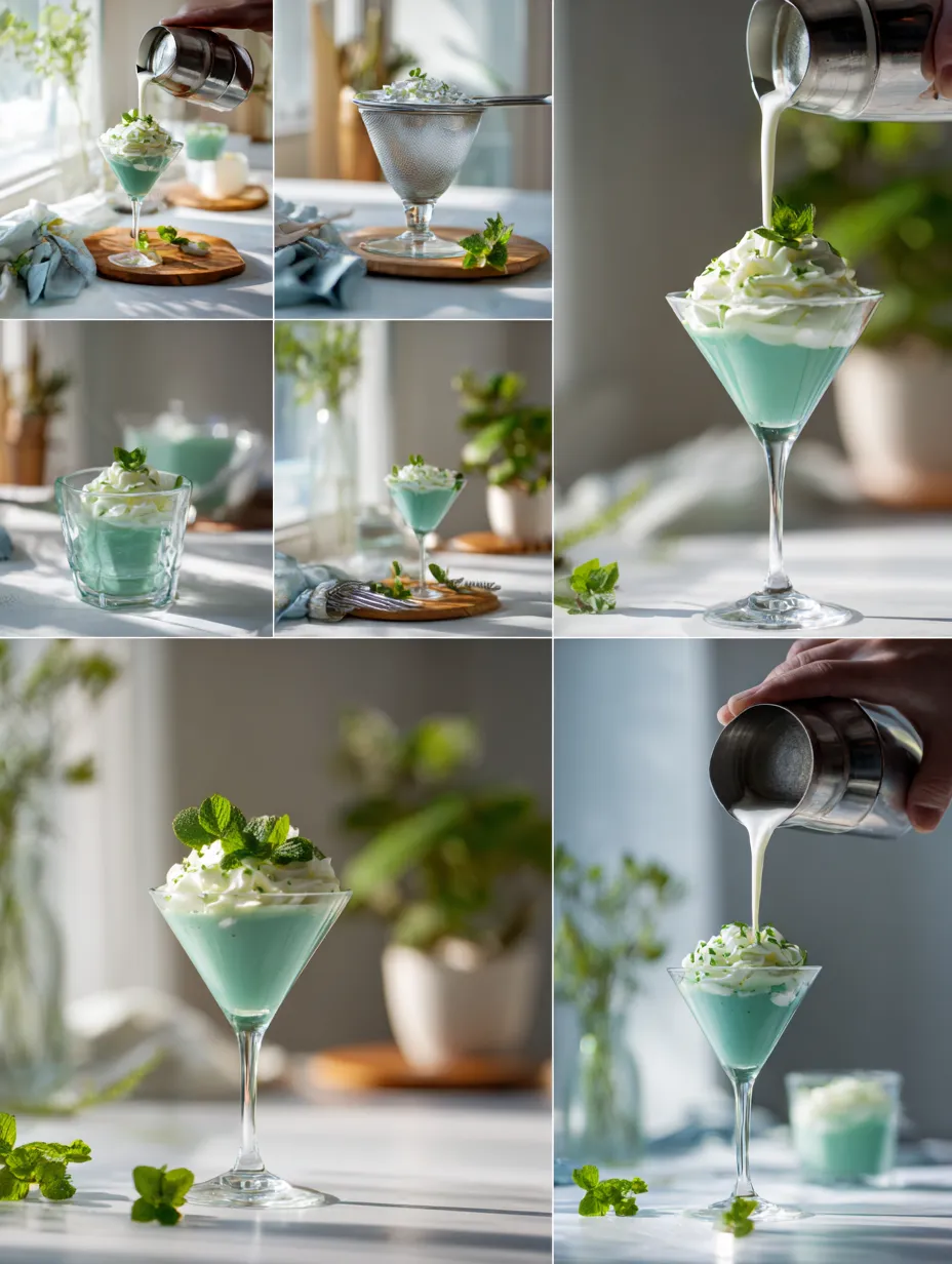 Step by step instructions for Crafting the Perfect Shamrock Shake Martini