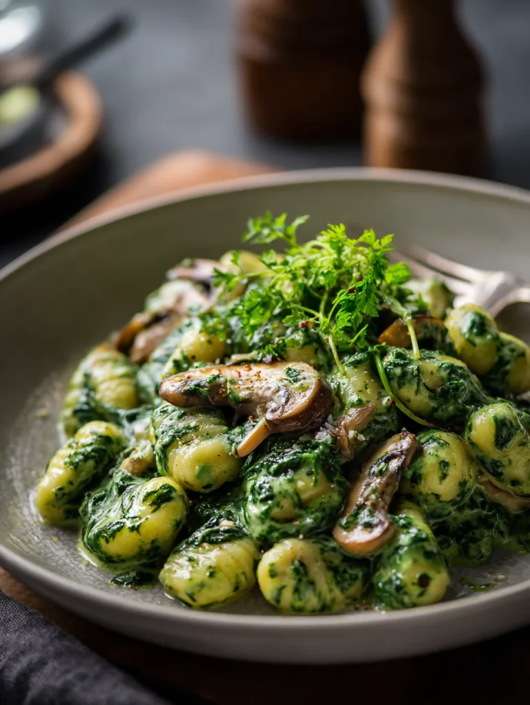 This creamy spinach and mushroom gnocchi is a simple dinner recipe made with everyday ingredients. Perfect for busy days and family meals.
