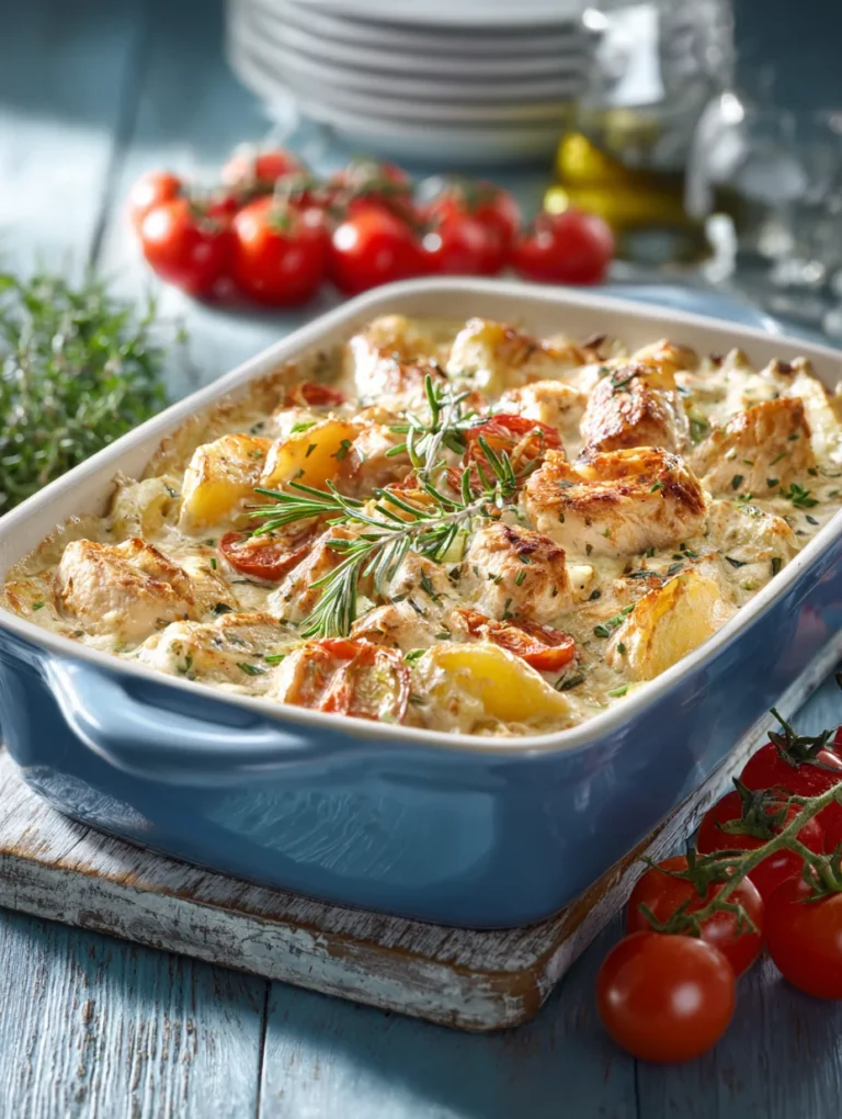This creamy christmas chicken casserole: a festive delight is a simple dinner recipe made with everyday ingredients. Perfect for busy days and family meals.