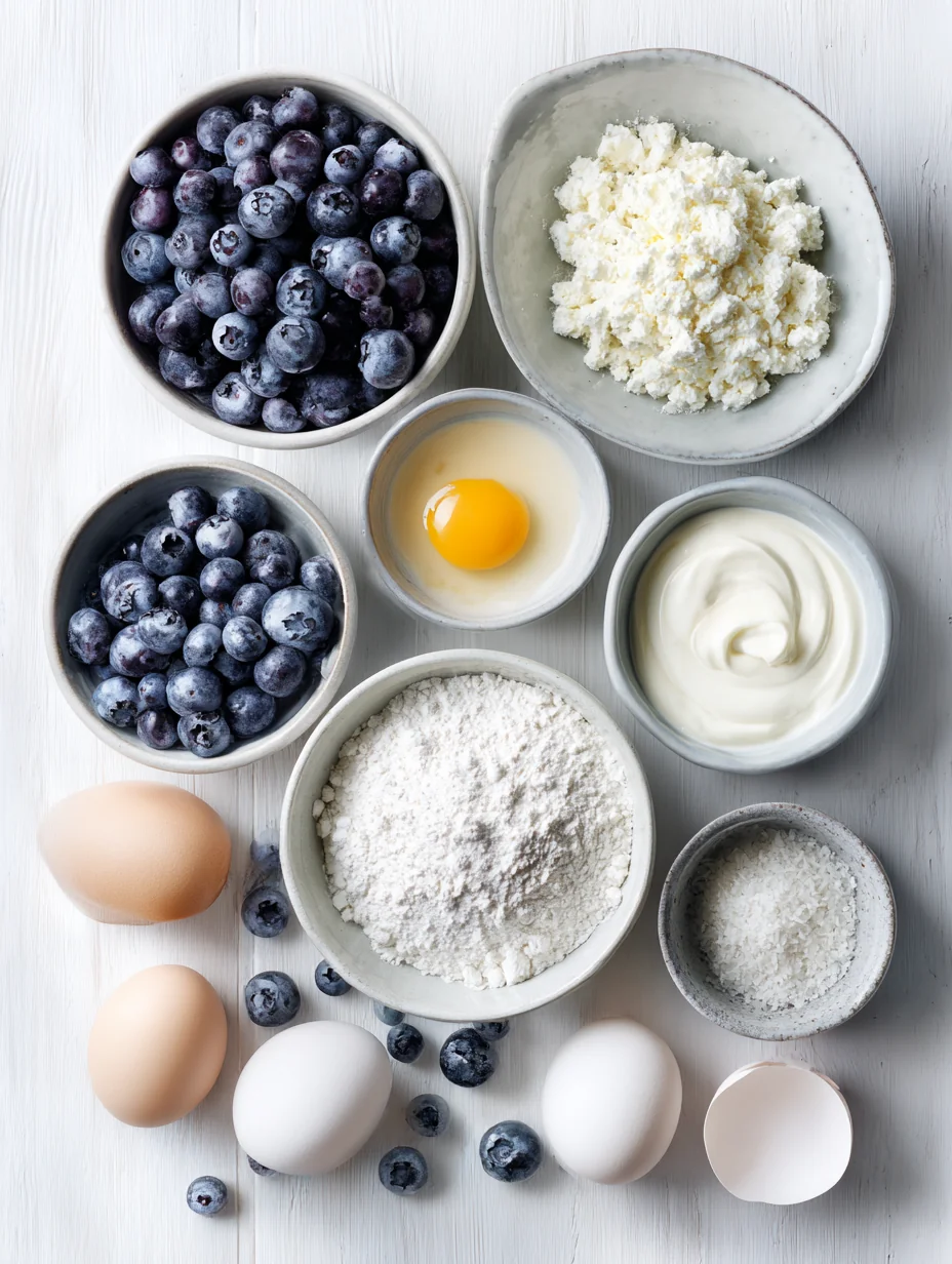 Ingredients for Blueberry Cream Cheese Muffin Cups are a delightful treat th