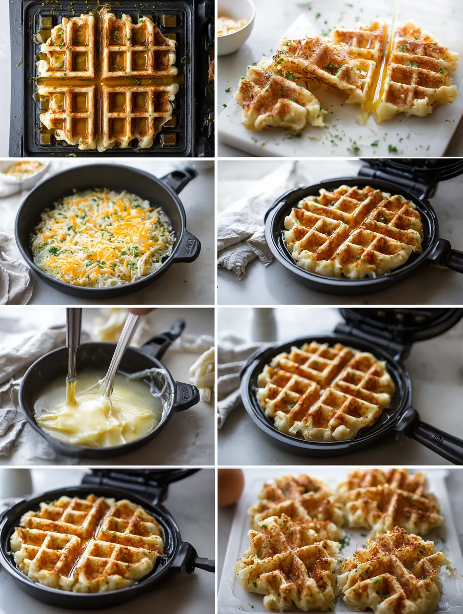 Step by step instructions for Cheesy Hash Brown Waffles: Serving Suggestions, Nutritional Information, Variations, and Conclusion