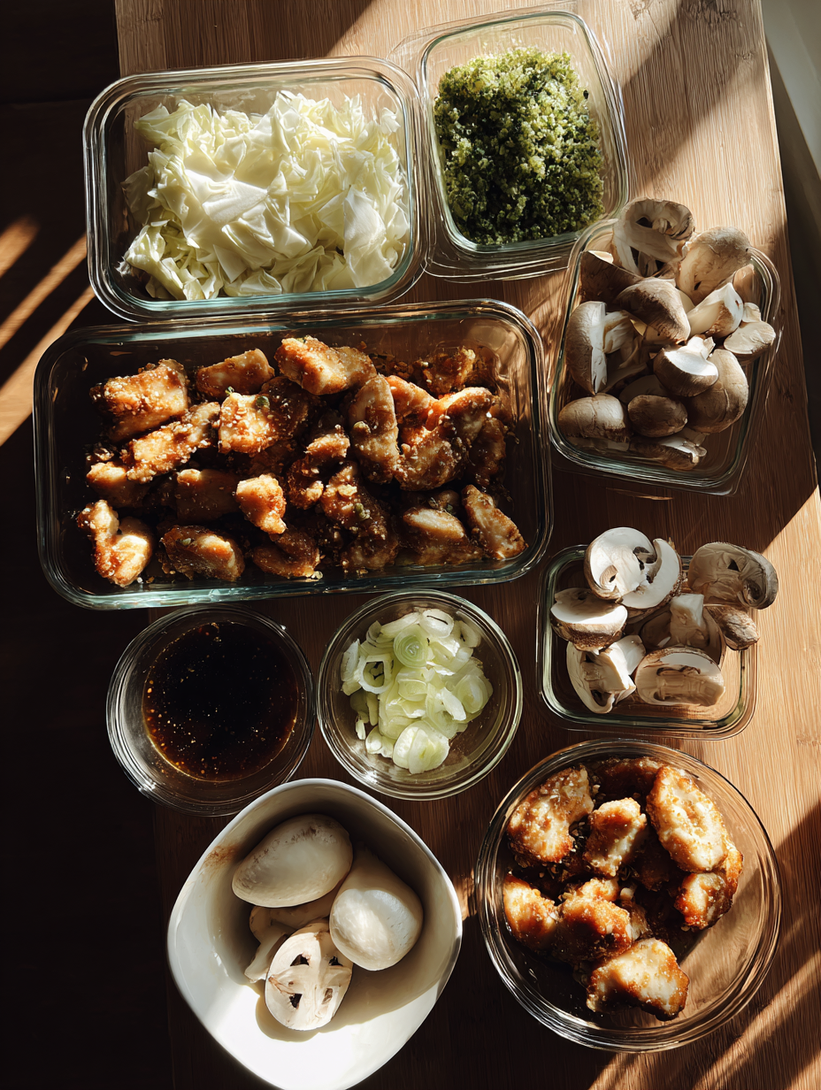Ingredients for Caramelized Honey Garlic Chicken Bites