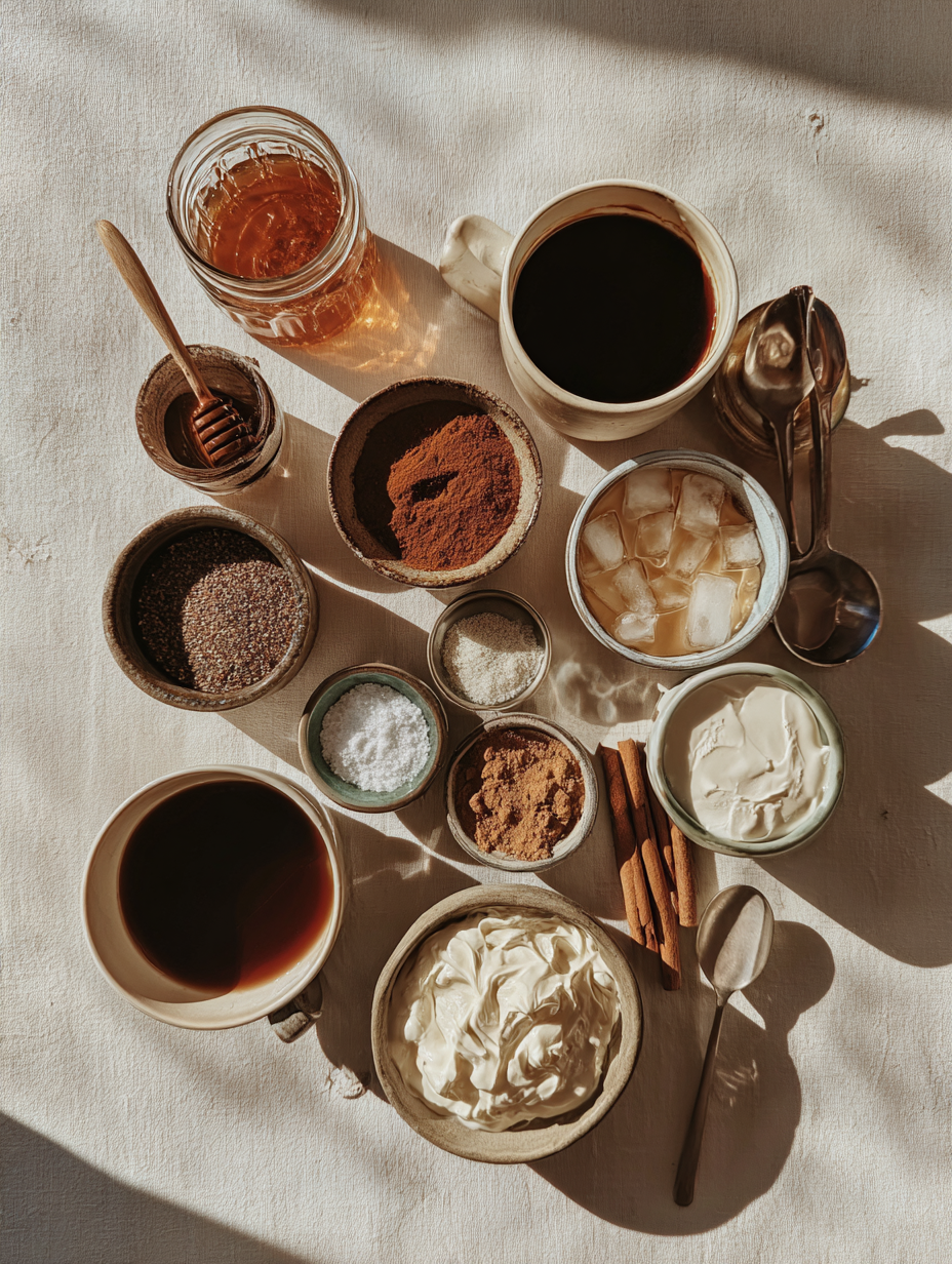 Ingredients for Honey Cinnamon Iced Coffee Recipe A Refreshing Blend of Swee