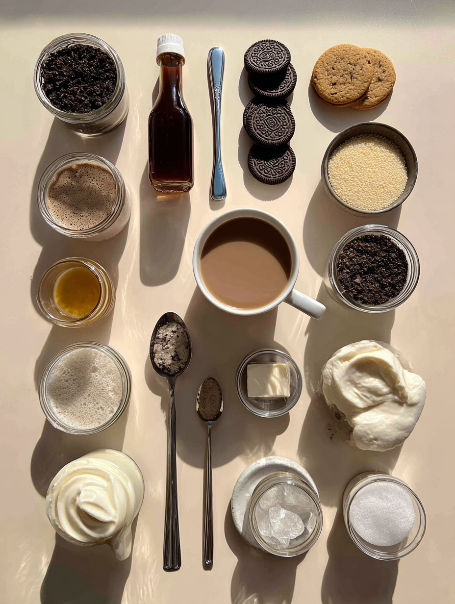 Ingredients for Oreo Iced Coffee Recipe
