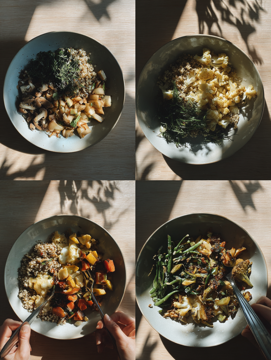 Steps for Quinoa  Veggie Protein Bowls