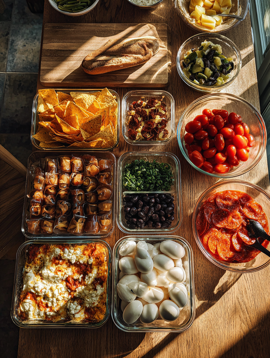 Ingredients for Charcuterie Nachos Recipe TikTok Viral Snack Lunch