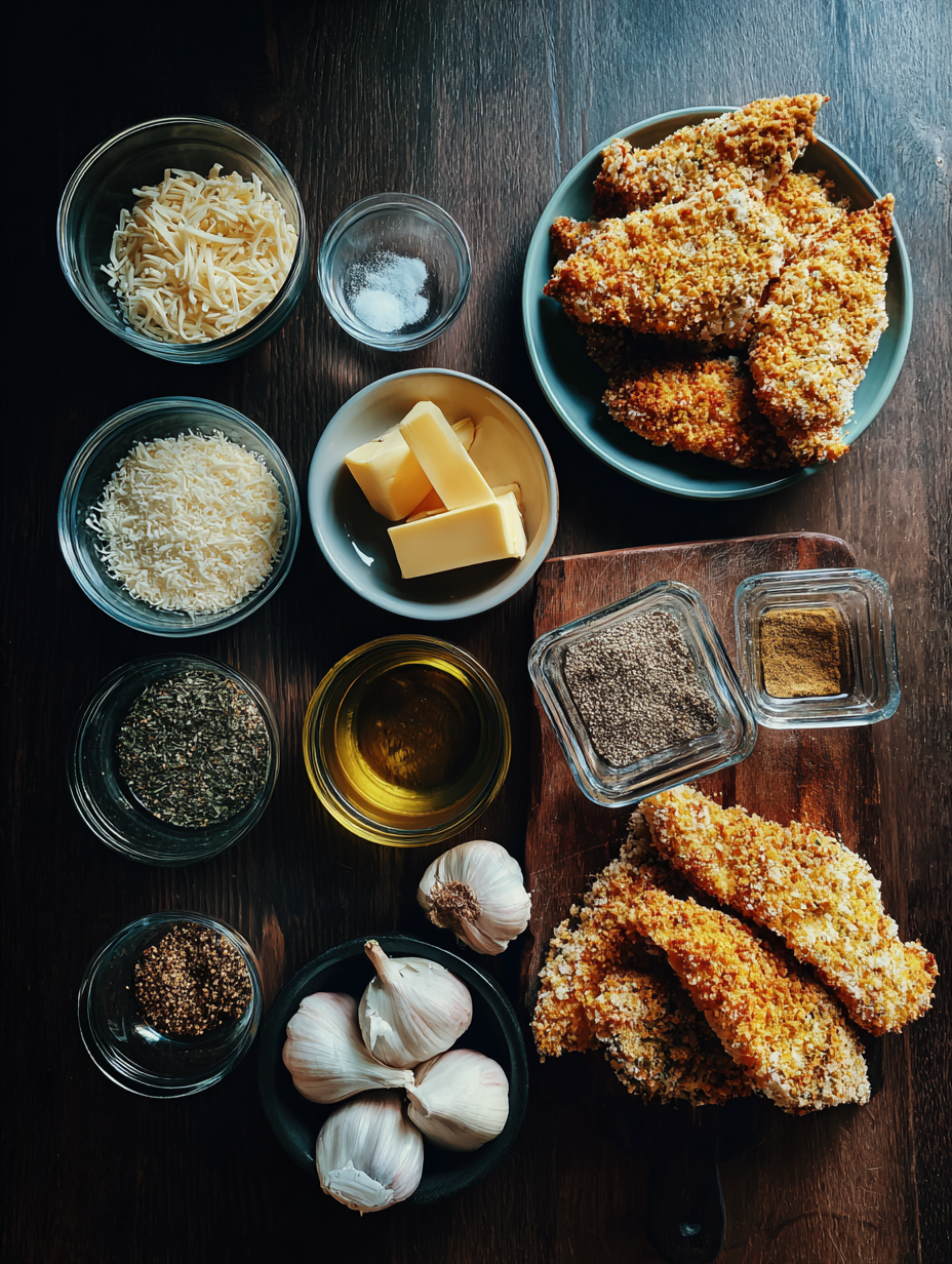 Ingredients for Golden Parmesan Herb-Crusted Chicken Cutlets