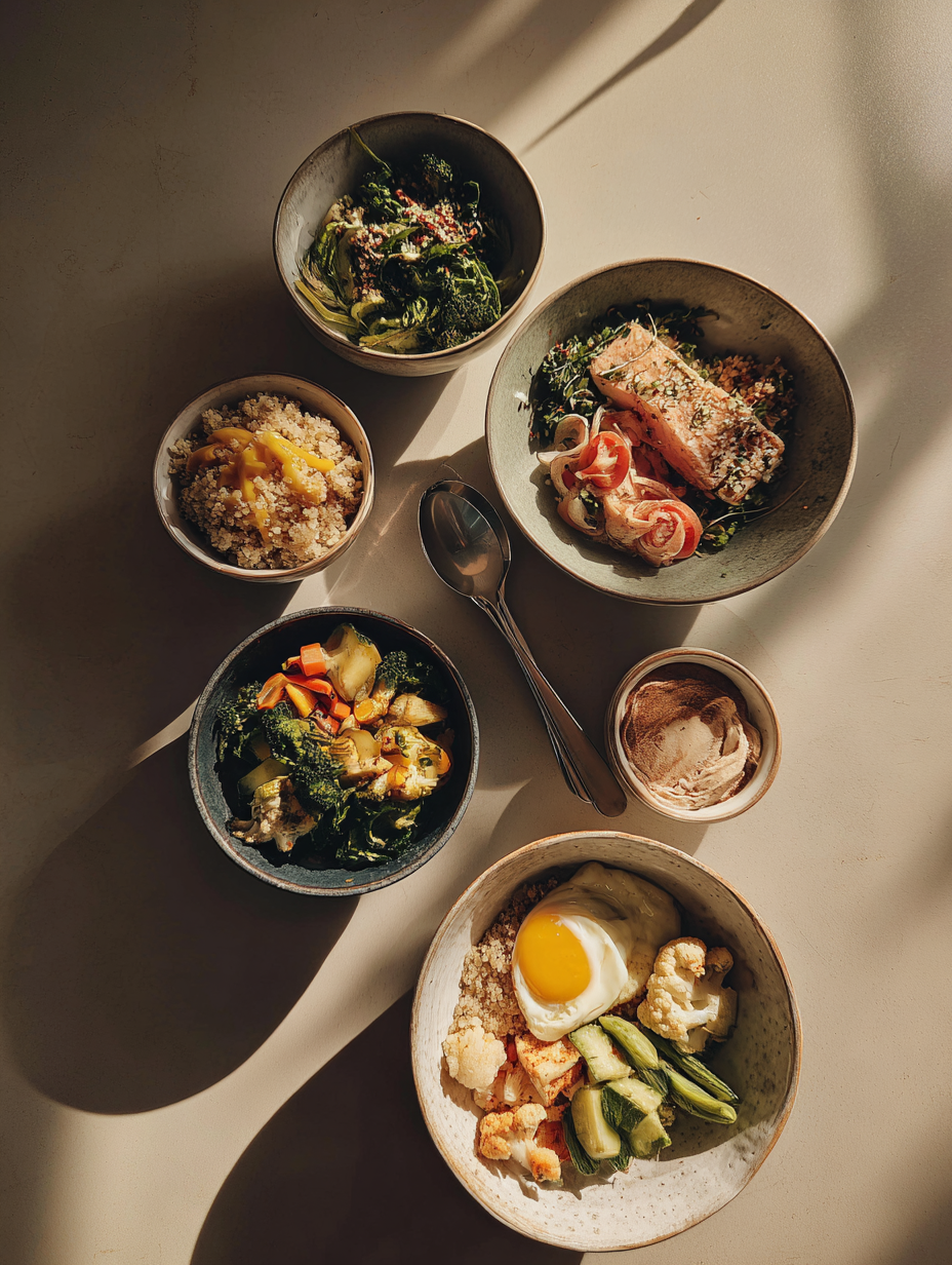 Ingredients for Quinoa  Veggie Protein Bowls