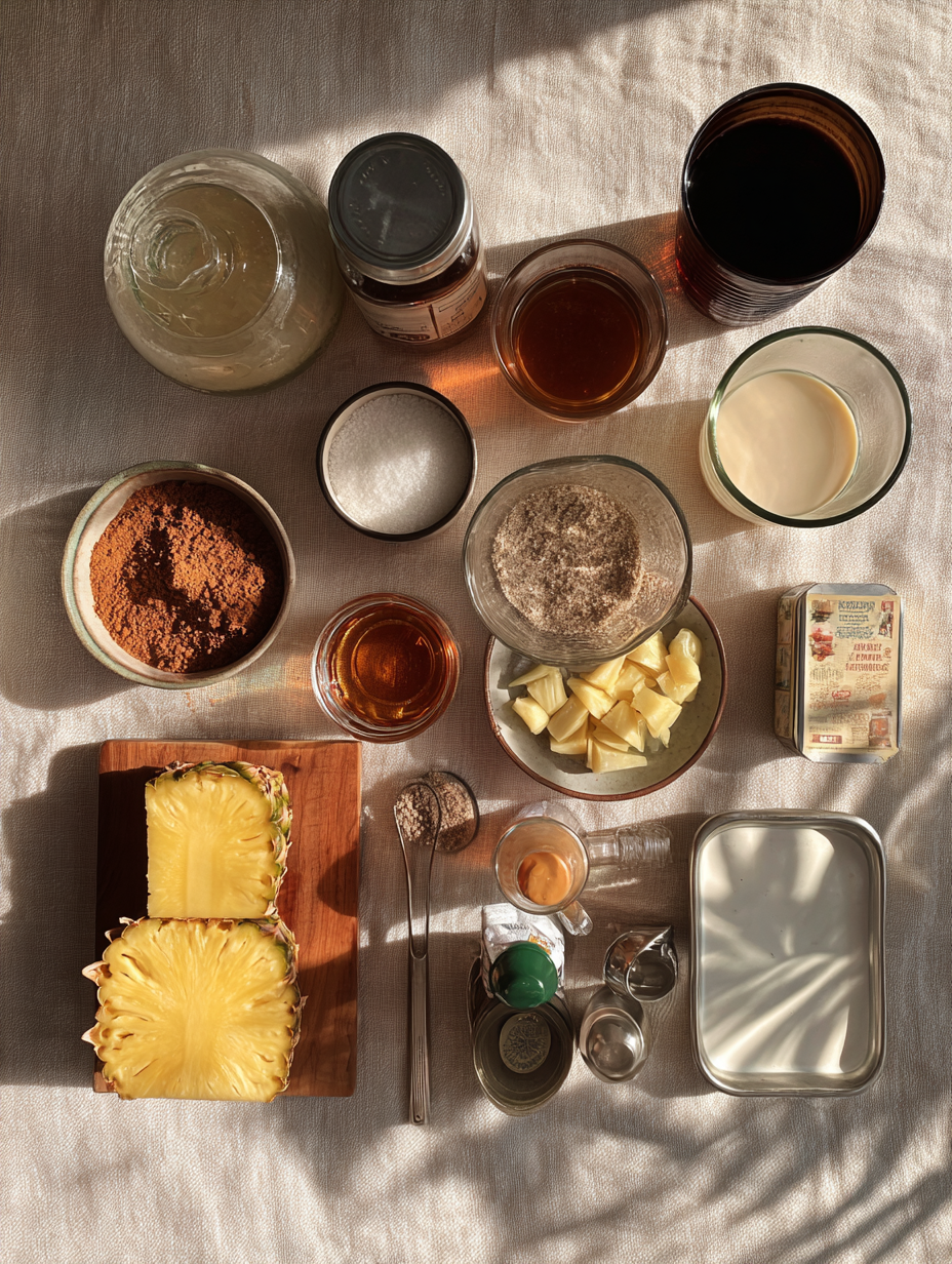 Ingredients for Pineapple Dirty Soda Recipe Tropical Fizzy Drink