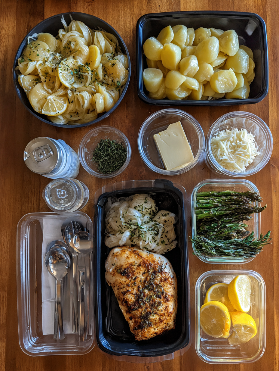 Ingredients for Lemon Garlic Chicken Bowl  35g Protein Meal Prep
