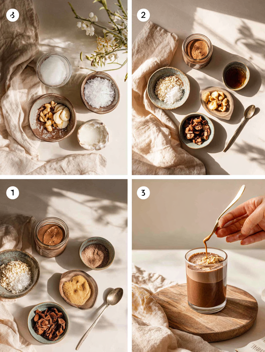 Step by step instructions for Decadent Delight Chocolate Peanut Butter Smoothie Recipe Pro