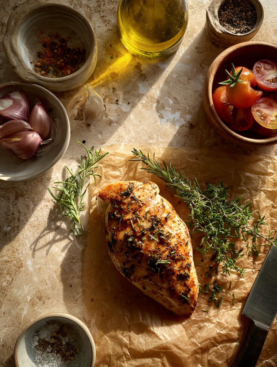 Ingredients for Perfectly Juicy Herb-Seasoned Chicken Breast