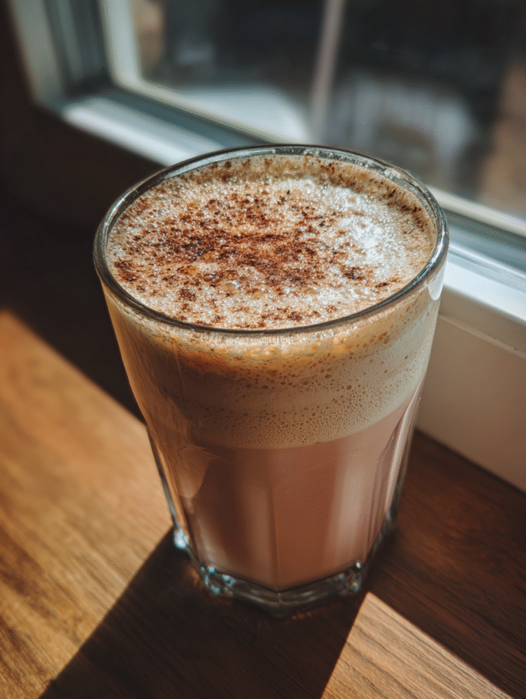 Strawberry Matcha Latte Recipe Layered Pink Green Drink