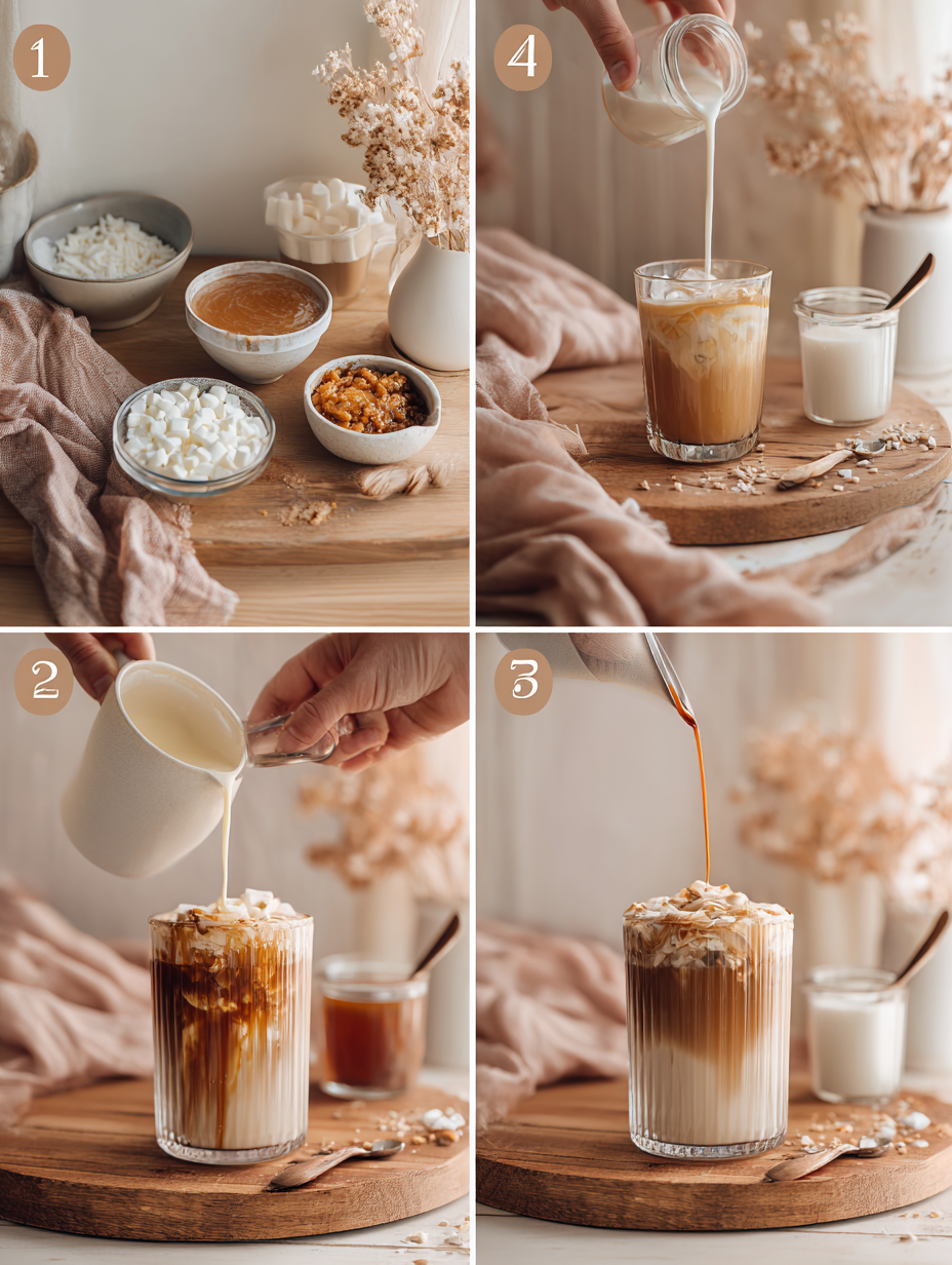 Step by step instructions for Iced White Chocolate Mocha Recipe A Creamy Coffee Delight