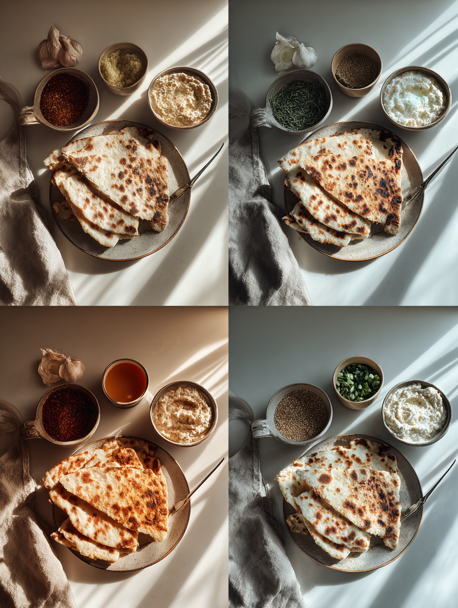 Steps for Zaatar Flatbread Dip Board Recipe Middle Eastern Appetizer