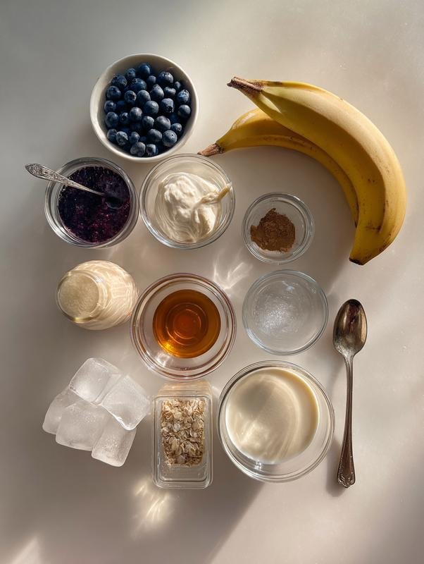 Ingredients for Blueberry Banana Smoothie Recipe