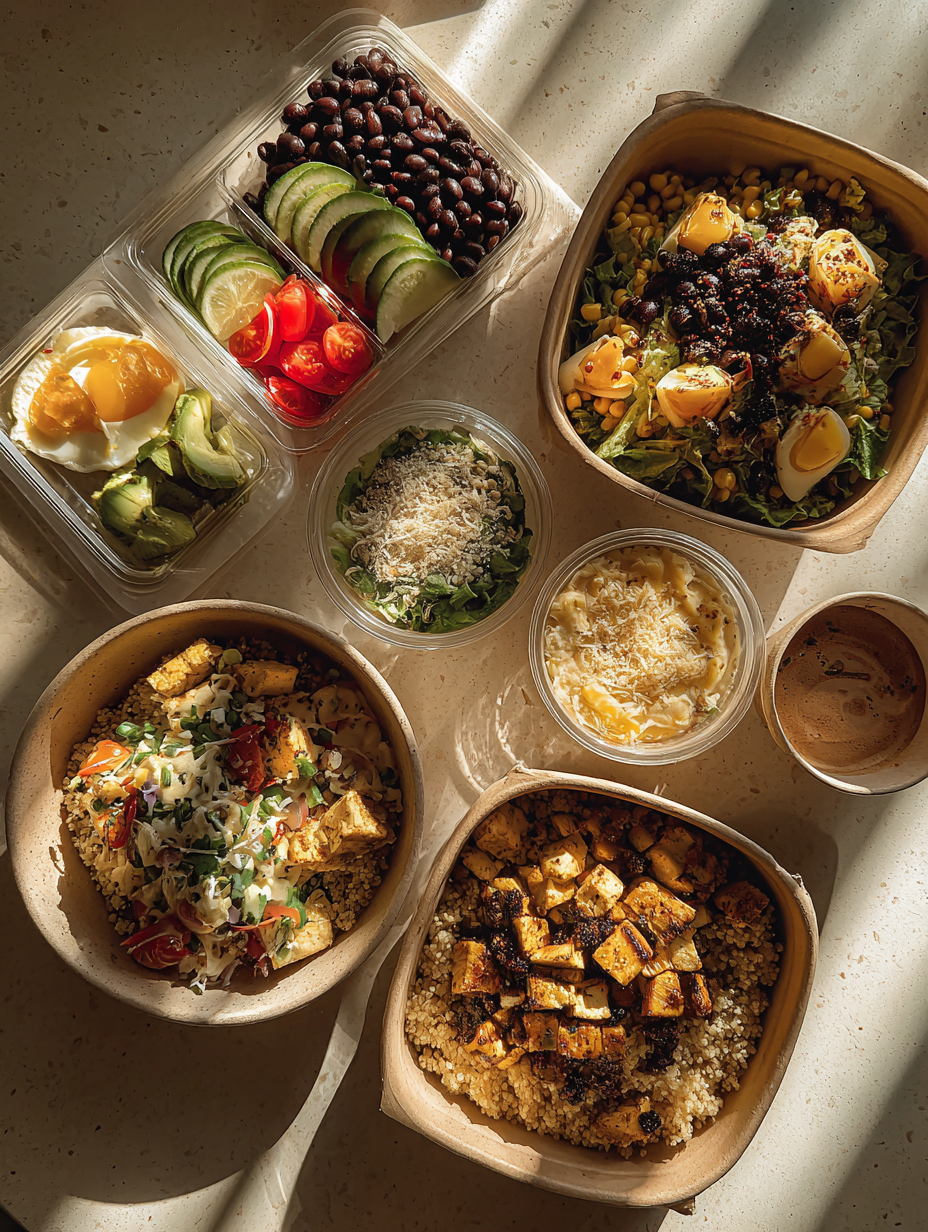 Ingredients for High-Protein Quinoa  Black Bean Salad