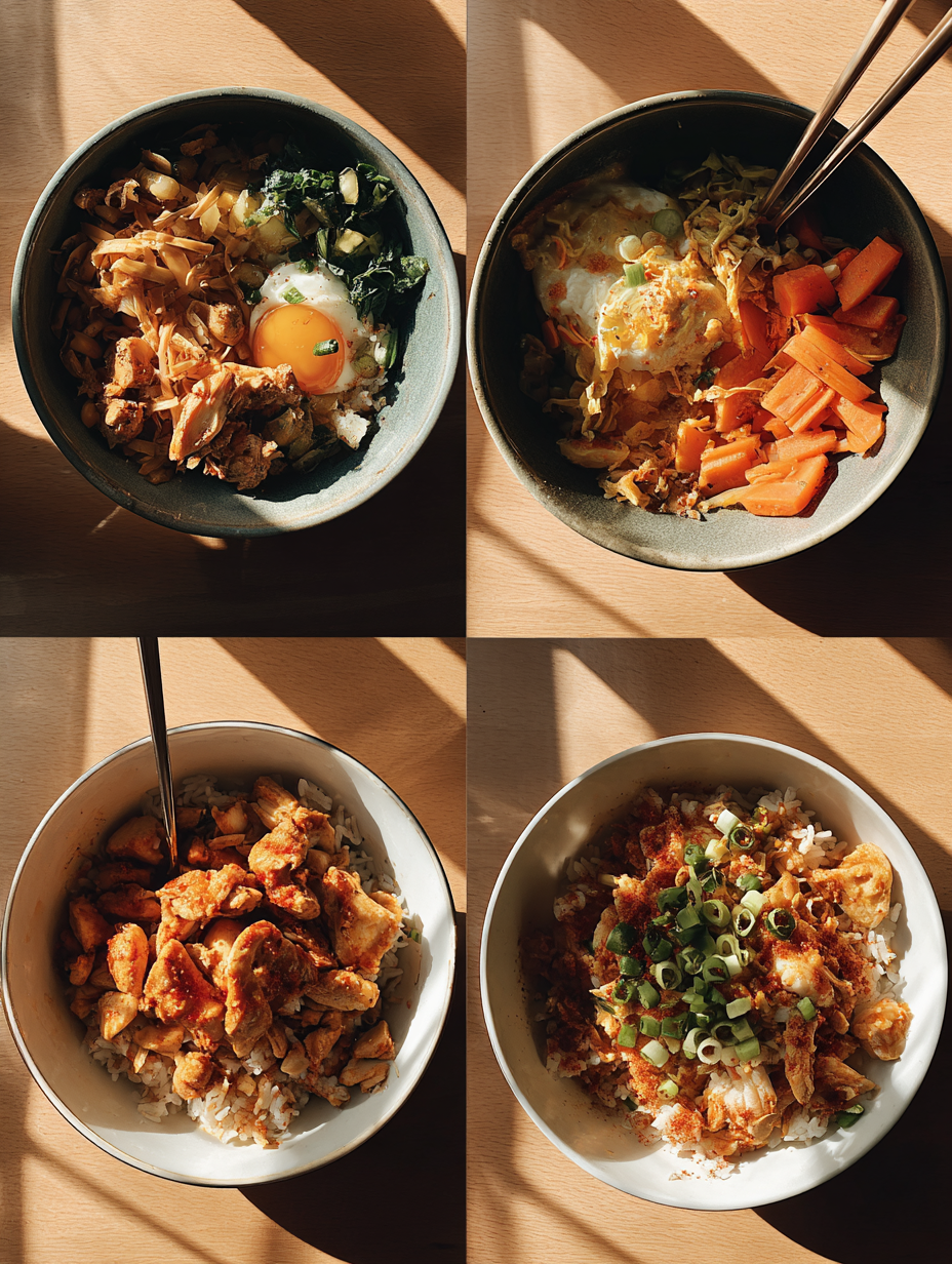 Steps for Spicy Halal Chicken  Rice Bowls