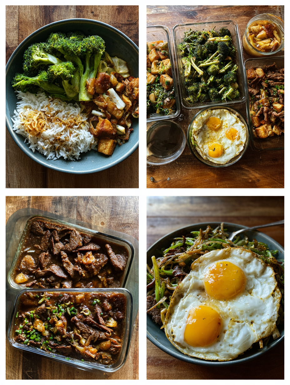 Steps for Halal Beef  Broccoli Meal Prep
