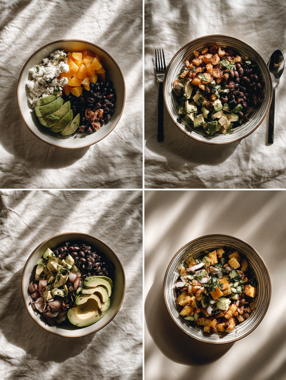 Steps for Nutritious Black Bean  Avocado Bowl