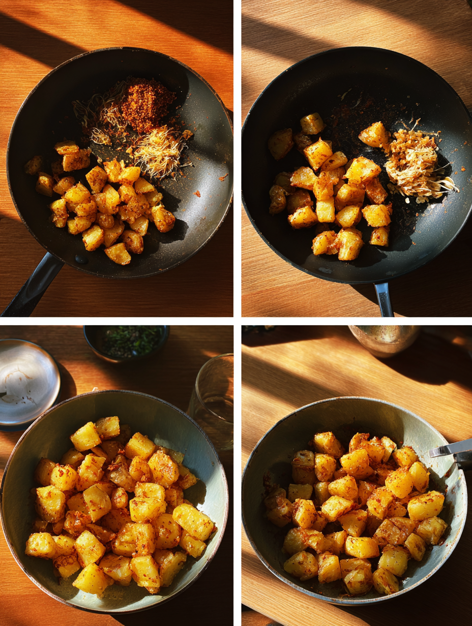 Steps for Smoky Seasoned Crispy Potato Cubes