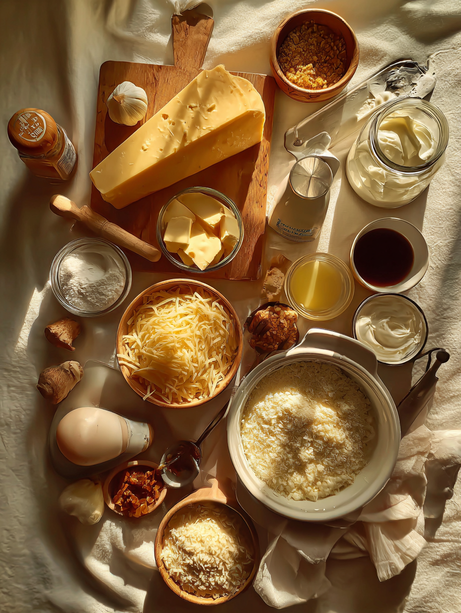 Ingredients for High Protein Alfredo Bake  Creamy Comfort Food Delight