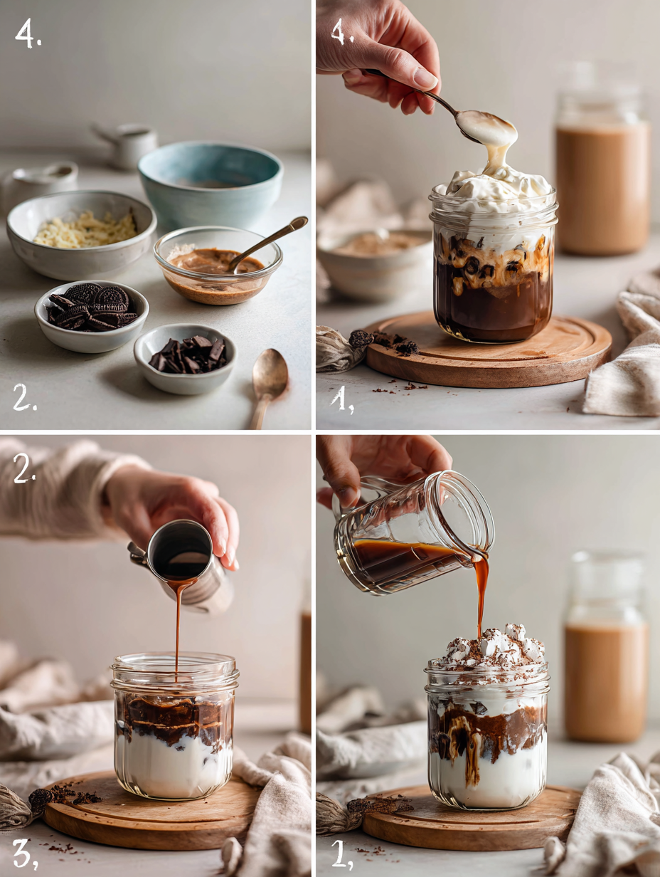 Step by step instructions for Oreo Iced Coffee Recipe