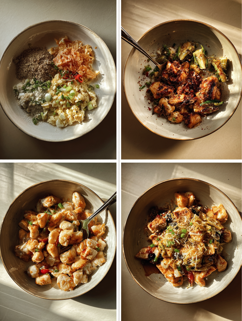 Steps for Velvety Garlic Parmesan Chicken Bowls