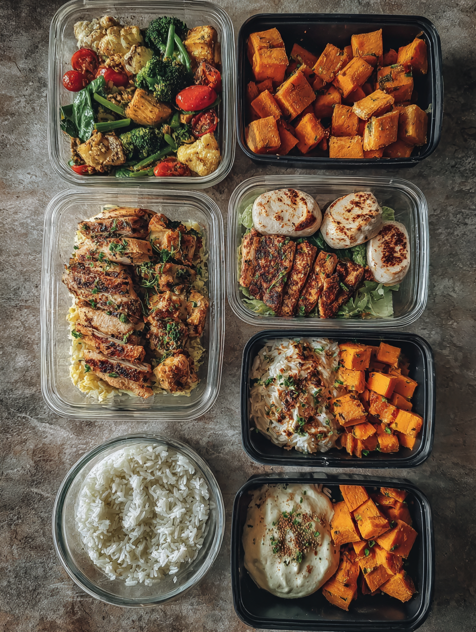 Ingredients for Fitness Meal Prep Chicken  Sweet Potato