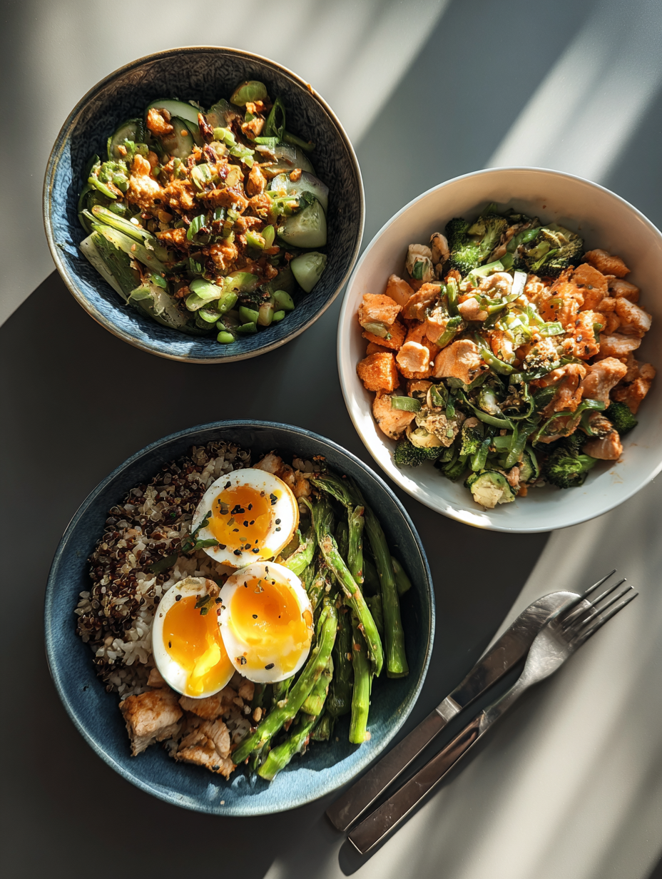 Ingredients for Bang Bang Chicken Bowl  High Protein Meal Prep Delight