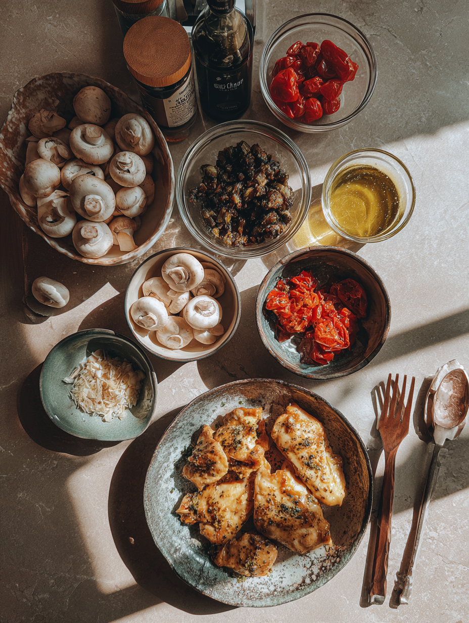 Ingredients for Pan-Seared Chicken in White Wine Garlic Sauce