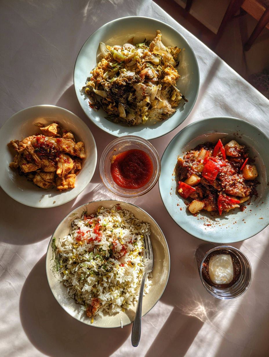 Ingredients for Spicy Halal Chicken  Rice Bowls