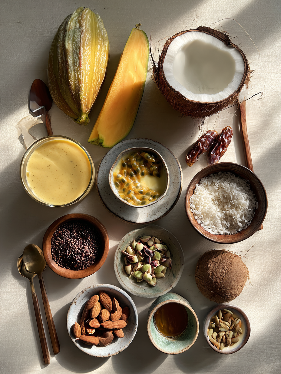 Ingredients for Passion Fruit Smoothie Recipe Exotic Vitamin C Drink